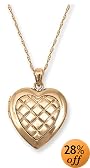 14k Yellow Gold Heart Locket, 18