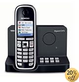 Siemens Gigaset C475 schnurloses DECT Telefon mit Farbdisplay und integriertem digitalen Anrufbeantworter, pianoschwarz