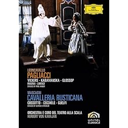 Leoncavallo's Pagliacci & Mascagni's Cavalleria rusticana / Vickers, Kabaivanksa, Glossop, Cossotto, Checchele, Guelfi, von Karajan (Teatro alla Scala)
