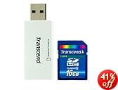Transcend 16GB SDHC CARD (SD 2.0 SPD CLASS 6) with Compact Card Reader