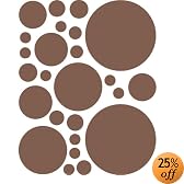Instant Murals 25 Polka Dot Wall Transfer Stickers - Chocolate Brown