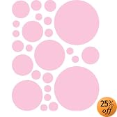 Instant Murals 25 Polka Dot Wall Transfer Stickers - Light Pink