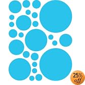 Instant Murals 25 Polka Dot Wall Transfer Stickers - Bright Blue