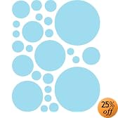 Instant Murals 25 Polka Dot Wall Transfer Stickers - Light Blue