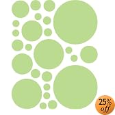 Instant Murals 25 Polka Dot Wall Transfer Stickers - Light Green