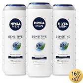 Nivea For Men Sensitive Body Wash, 16.9-Ounce Bottle (Pack of 3)