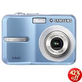Samsung S860 8.1MP Digital Camera with 3x Optical Zoom (Blue)