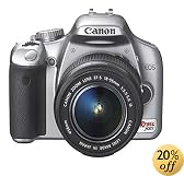 Canon Digital Rebel XSI 12MP Digital SLR Camera with EF-S 18-55mm f/3.5-5.6 IS Lens (Silver)