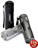 Denali Super-Bright 9 LED Heavy-Duty Compact Aluminum Flashlight, 3-Pack
