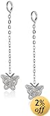 Sterling Silver Diamond Butterfly Drop Earring Jackets