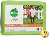 Seventh Generation Chlorine Free Baby Diapers, Stage 4 (22-37 Lbs.), Case of 120 Diapers