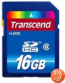Transcend 16 GB SDHC Class 6 Flash Memory Card TS16GSDHC6