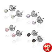 Freshwater Cultured Pearl 3mm Stud Earring Set of Four