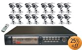 Q-See QSD2216C16-250 16 Channel Network DVR with Remote Internet Monitoring and 16 Sony Sensor CCD Camera Kits