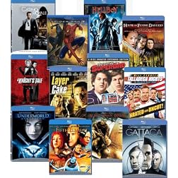 Blu-ray 12-pack (Black Hawk Down / Casino Royale / The Fifth Element / Gattaca / Hellboy / House of Flying Daggers / A Knight's Tale / Layer Cake / Spider-man ... / Talladega Nights / Underworld Evolution) [Blu-ray]