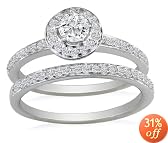14k White Gold Diamond Bridal Set (1/2 cttw, G-H Color, I1 Clarity)