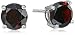 Sterling Silver 8mm Round Garnet Earrings