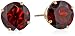 14k Yellow Gold 8mm 8mm Round Garnet 4-Prong Stud Earrings