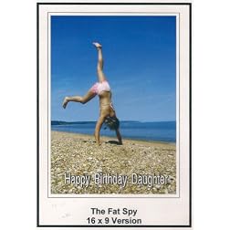 The Fat Spy 16x9 Widescreen Greeting Card: Happy Birthday daughter