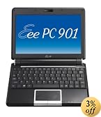 ASUS Eee PC 901 8.9-Inch Netbook (1.6 GHz Intel Atom N270 Processor, 1 GB RAM, 20 GB Solid State Drive, Linux, 6 Cell Battery) Fine Ebony