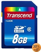 Transcend 8 GB SDHC Class 6 Flash Memory Card TS8GSDHC6E [Amazon Frustration-Free Packaging]