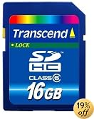 Transcend 16 GB SDHC Class 6 Flash Memory Card TS16GSDHC6E [Amazon Frustration-Free Packaging]