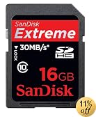 SanDisk 16gb Extreme 30MB/s Edition SDHC High Performance Card