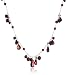 Sterling Silver Garnet Necklace, 17"