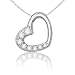10k White, Yellow or Rose Gold Diamond Heart Pendant