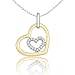 10k Yellow or Rose Gold Diamond Heart Pendant
