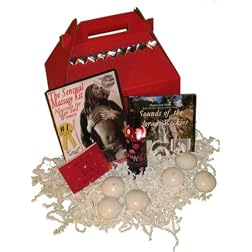 Valentine's Sweetheart Gift Basket: Sensual Couples Massage man and woman DVDs, Massage Oil, Relaxation Music CD (2 DVD/1 Oil/1 CD)