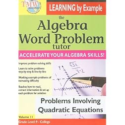 The Algebra Word Problem Tutor: Problems Involving Quadratic Equations