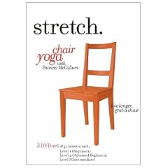 STRETCH.chairyoga with Patricia McCallum (3 DVD Set) including the LEVELS 1, 2 and 3 programs of gentle sitting & standing exercises for the ageless 'over 50s', seniors & elderly that include low impact stretching, strengthening & breathing routines to improve energy, posture, balance & flexibility.